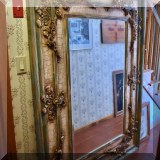 DM09. Large beveled mirror with craquelore frame.